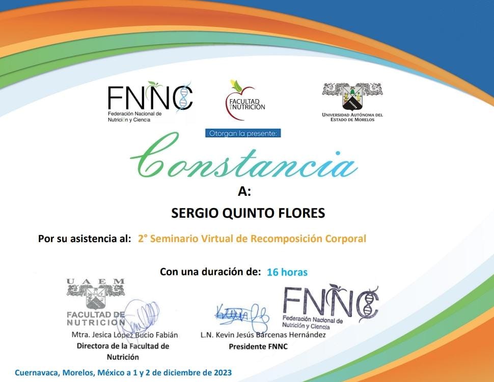 Certificación de Sergio Quinto Flores